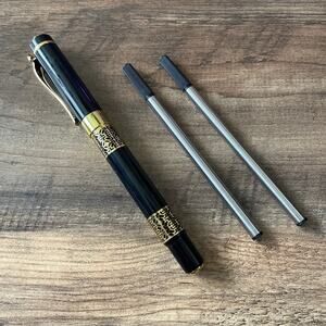Luxury Black Brass Ballpoint Pen w/ two refills